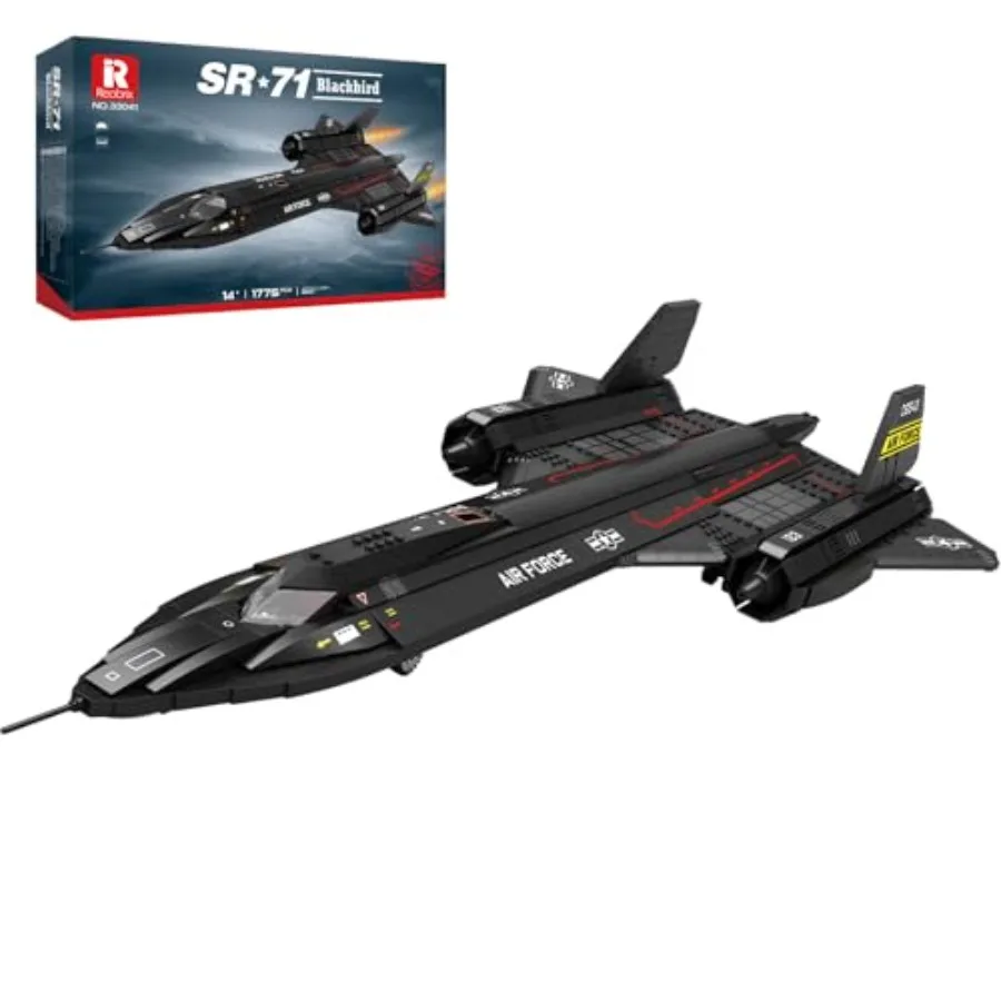 Military reconnaissance aircraft building set for adults, 1775 pcs ABS plastic model kit in gray and camo, with retractable lan