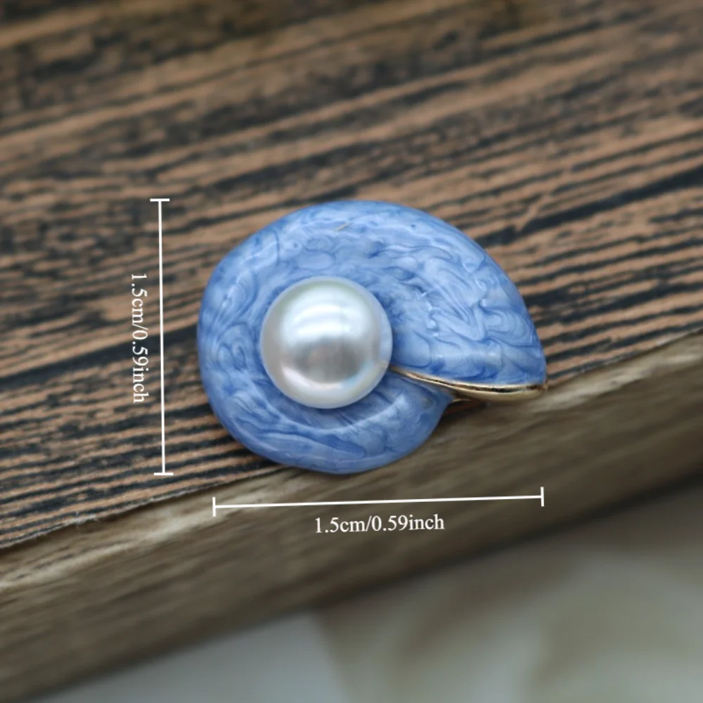 Vintage Conch Pearl Brooch Drip Glazed Pearl Small Fragrant Snail Snail Pin Exquisite Shirt and Suit Pins Decoration Accessory