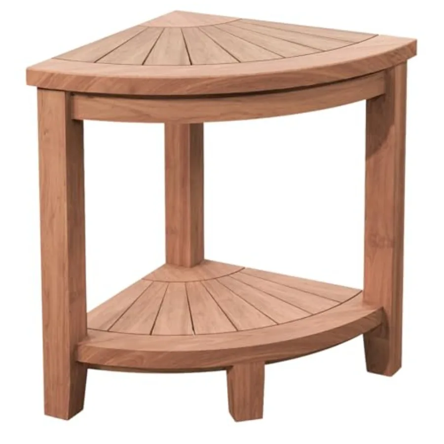 

Wood Corner Shower Bench and Stool 15.7 - Water Resistant Corner Shelf - Ideal Shower Stool for Inside Shower - Elegant Bathroo