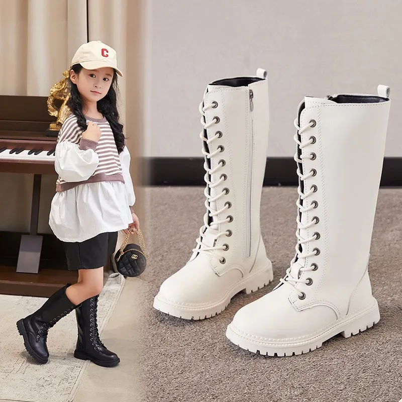 Anti-Slip Winter Boots for Teen Girls Punk Gothic Ankle Boots Daily Wear Mid-Calf Faux Leather Causal Boots with Side Zipper