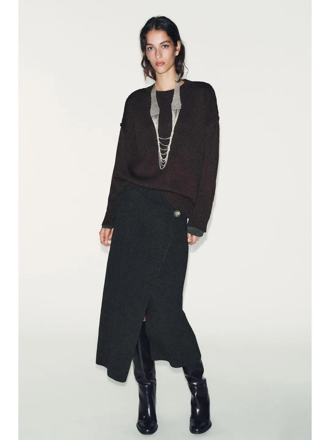 

Асимметричная юбка миди с пуговицами на талии, двойным передним швом, прямого кроя, для женщин, модная, подходит для путешествий