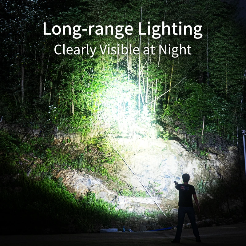 1pcs Smiling Shark 9088B Rechargeable Flashlight, Highlight LED Torch, for Outdoor Camping, Hiking, Daily Use, Adventures