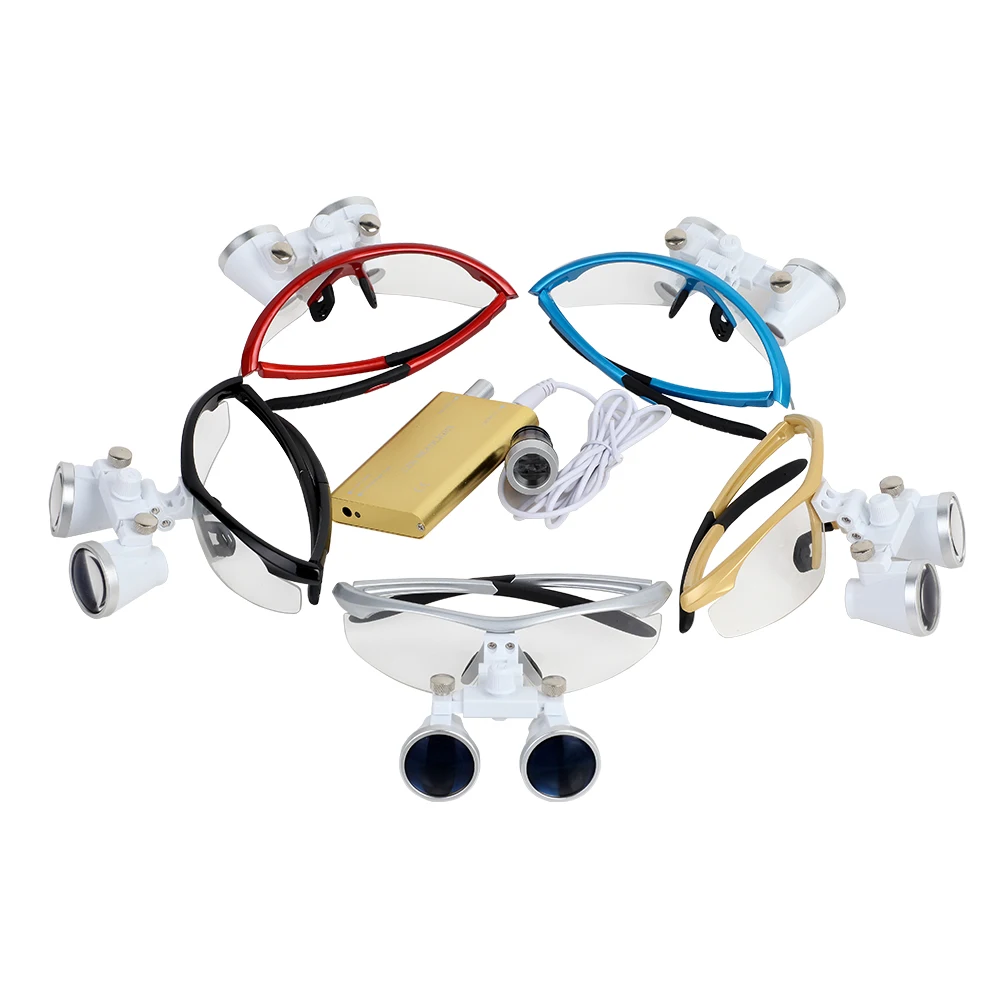 

High Quality 3.5x420mm Lab Medical Binocular Loupes with LED Head Light Lamp