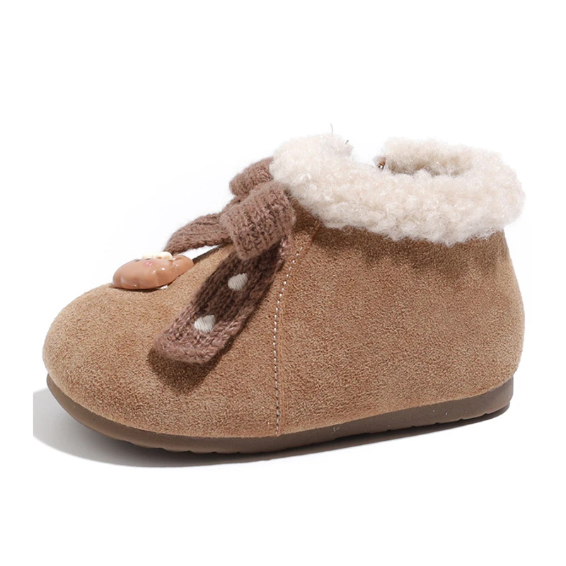 

2025 Новые зимние детские зимние сапоги на флисовой подкладке, теплая хлопковая обувь для мальчиков и девочек, нескользящая мягкая подошва, обувь для малышей от 1 до 3 лет