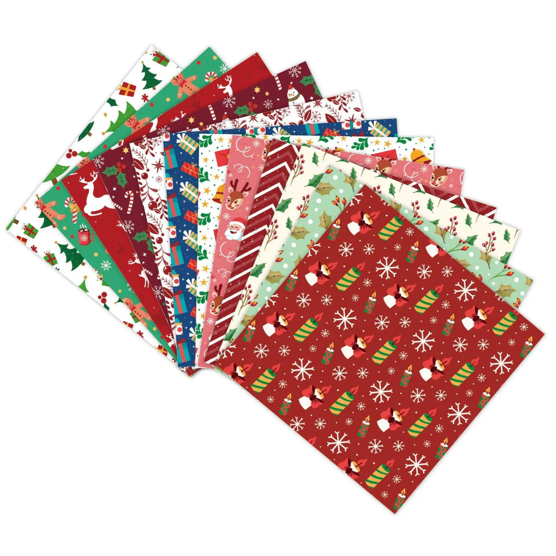 12 x Weihnachts-Geschenkpapier, Bastelpapier, Kartenherstellung, dekoratives Geschenkpapier für Hochzeit, Weihnachten, festlich, Thanksgiving, Geburtstag