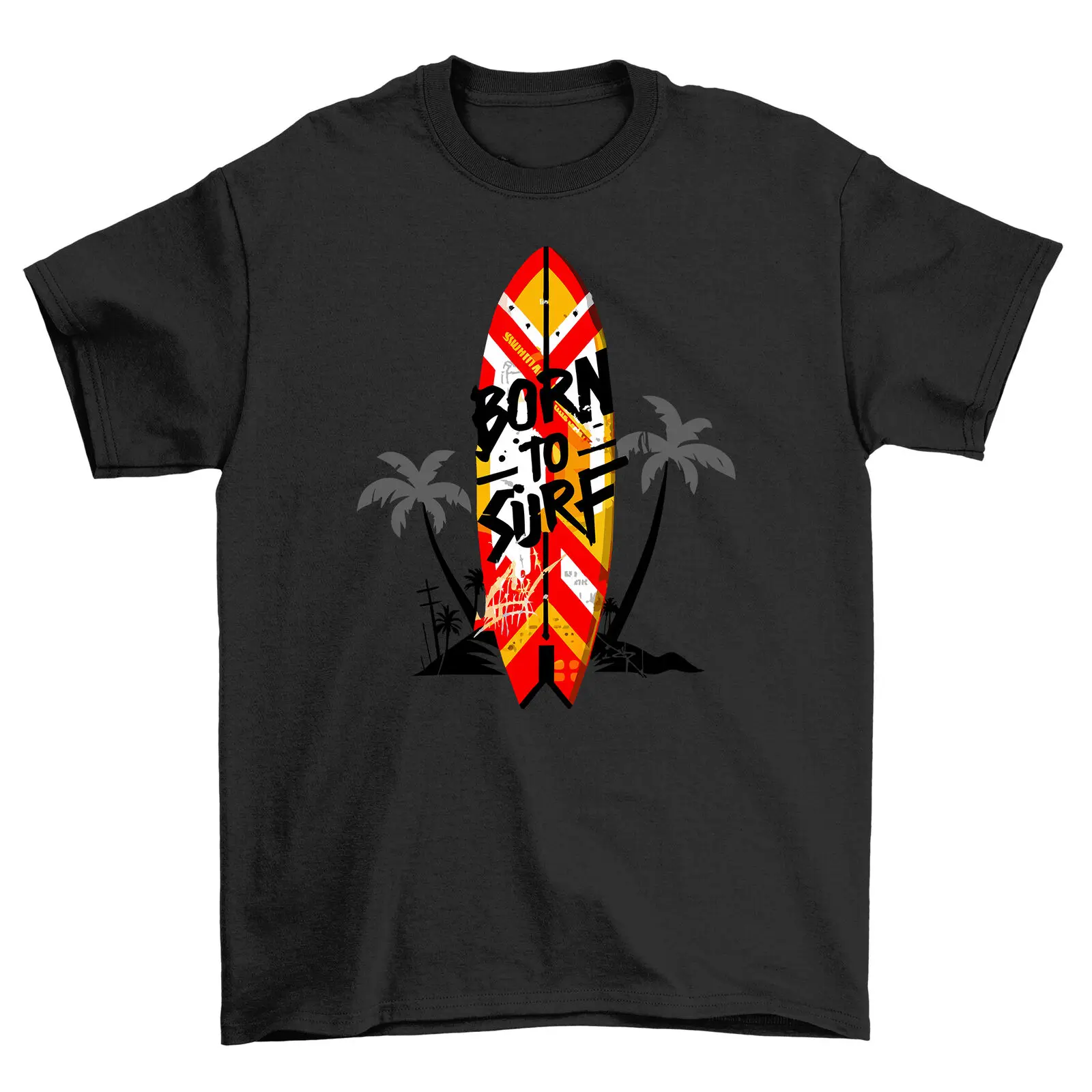 Summer feel 52 Funny Surfboard & Palm Trees T-shirt - Ride the Wave of Laughte