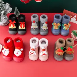 Baby Toddler Shoes and Socks Fall and Winter Floor Socks Non-slip Soft Bottom Cartoon Children's Padded and Thickened Anti-cold