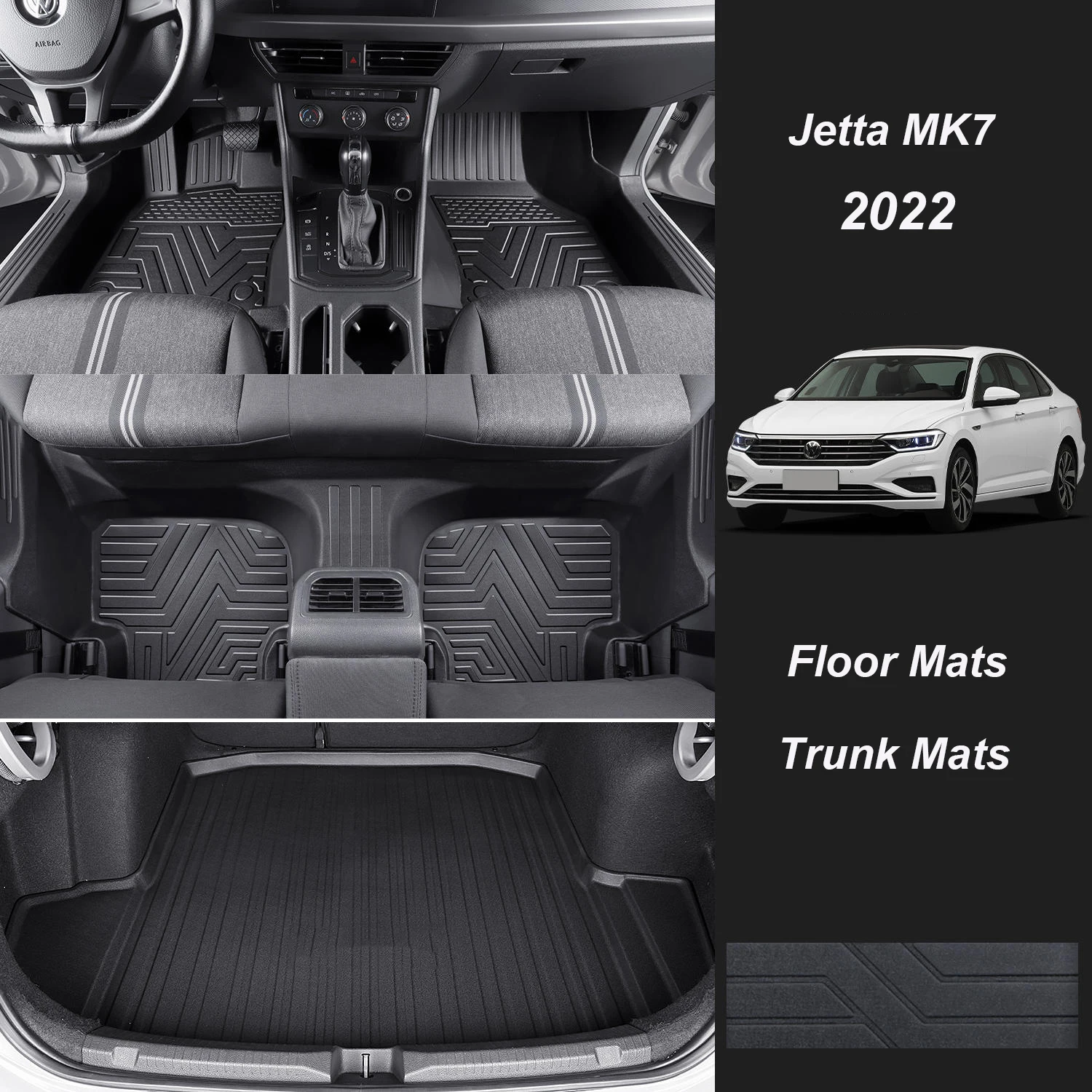 Rubber Car Floor Mats Set For VW Jetta MK7 2023 Waterproof DropShipping Center Interior Accessories Carpets Rugs High Quality