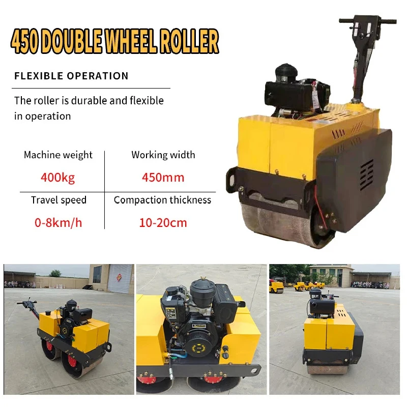 

Double drum microroller manual wing function vibration small compaction engine