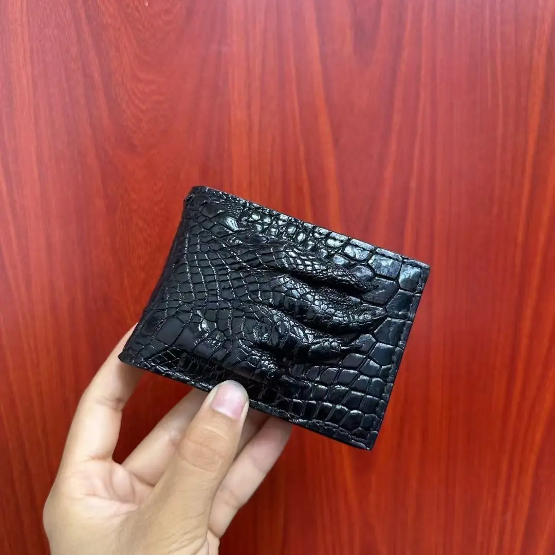 2025 New Fashion Business Men's Wallet Crocodile Genuine Leather Short Organizer Wallet Boy Brand Luxury Card & ID Holders Purse