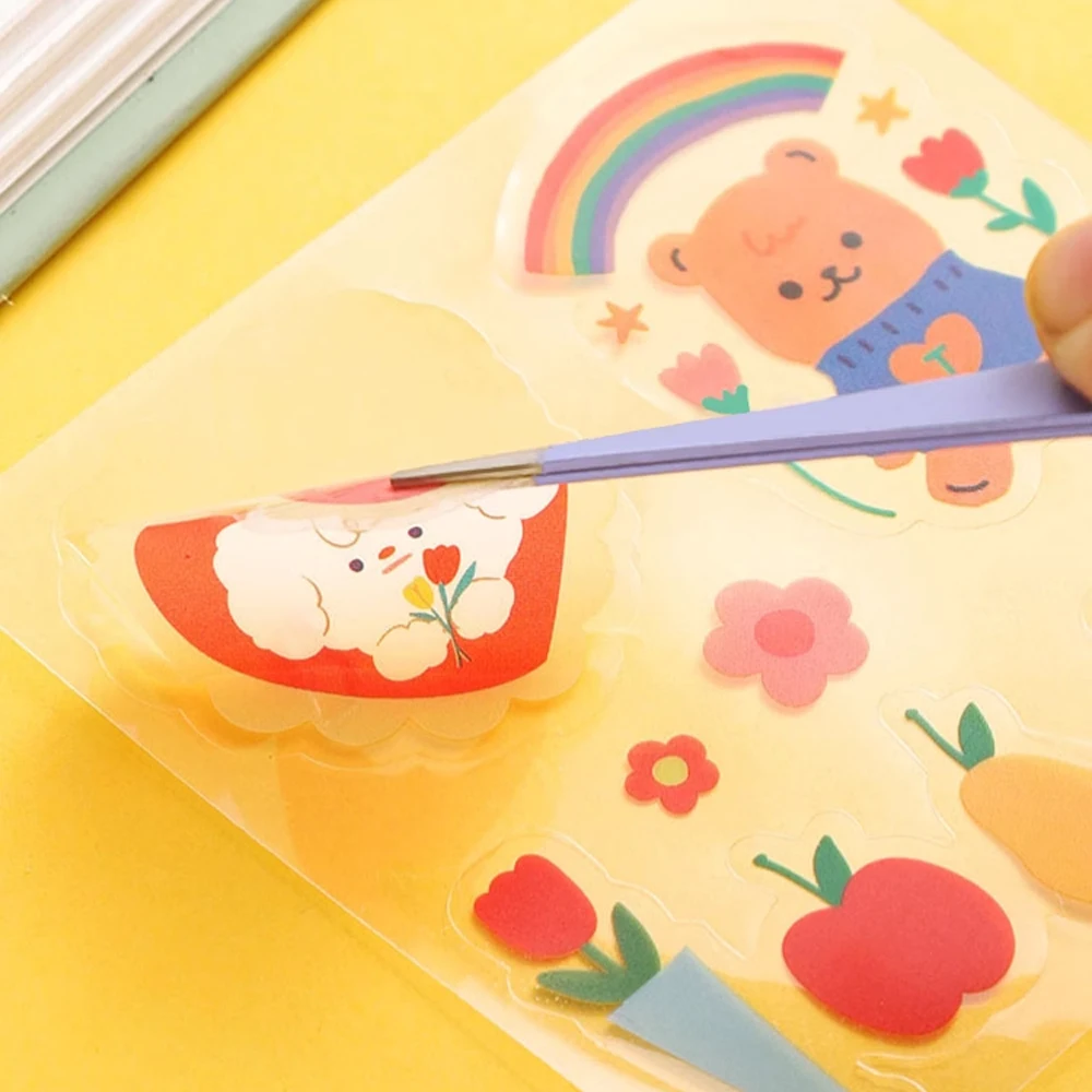 مجموعة ملاقط ملونة معكرون مكونة من قطعتين، أداة ملصق مستقيمة/منحنية يمكنك صنعها بنفسك للمجلة/سجل القصاصات - هدية قرطاسية العودة إلى المدرسة (وردي/Bl) #2