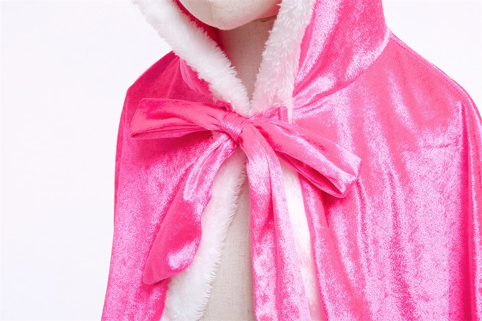 Prinzessin süßer fester Umhang mit Kapuze für Mädchen und Kinder, Winterumhang, Weihnachten, Geburtstag, Halloween, Karneval, Party, Kostüm, Cosplay-Zubehör – Detail 12