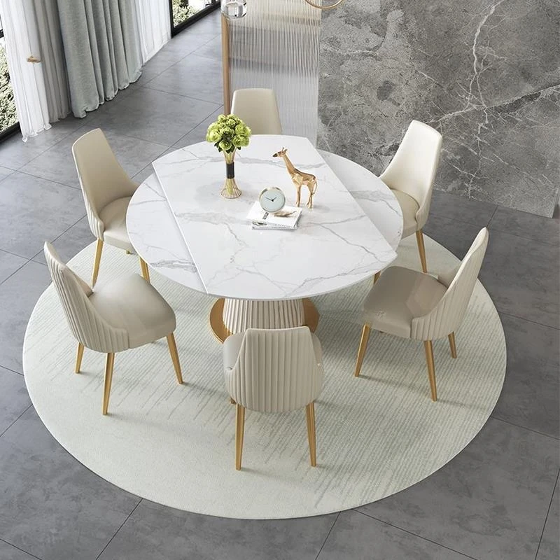 Dinning Tables Sets Ceramic Dining Table Round Oval Kitchen Chairs Designer Coffee Service Modern Rooms Restaurant Room Marble