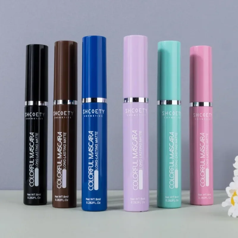 Farbige Mascara Wimpern blau rosa grün bunte wasserdichte Mascara charmante langlebige Curling Mascara Auge Weihnachten Make-up