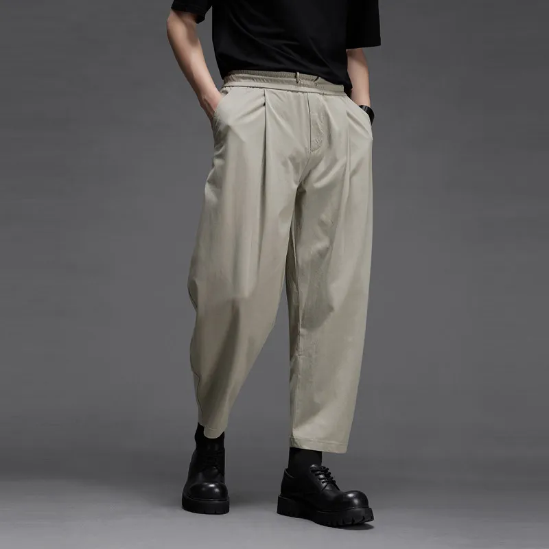 High Quality Cotton Japanese-Style Retro Loose Deconstruction Matchet Pants Wide-Legged Versatile Style Cropped Men's Casual