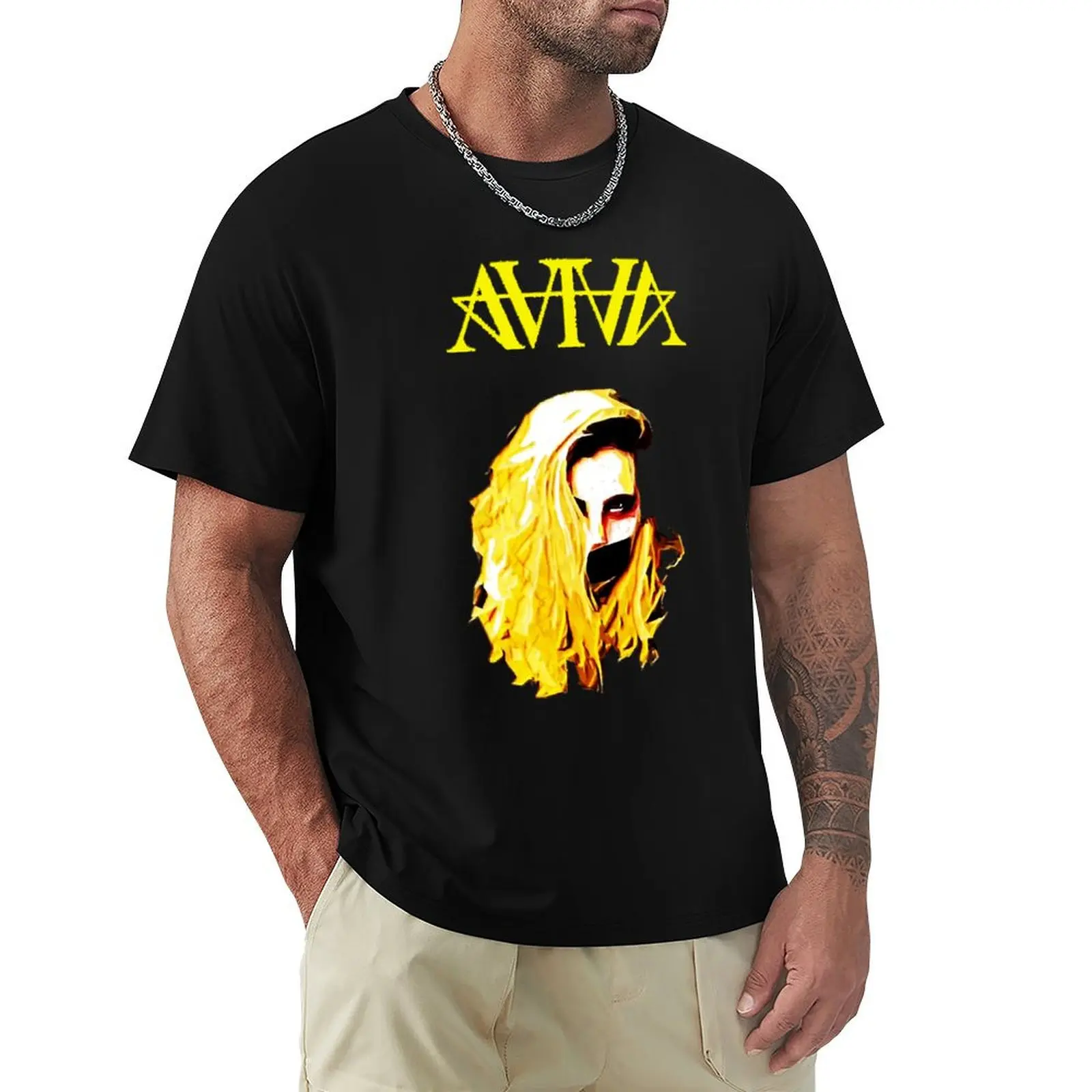 AViVA wallpaper-Camiseta de manga larga esencial para hombre, camisetas gráficas, moda coreana