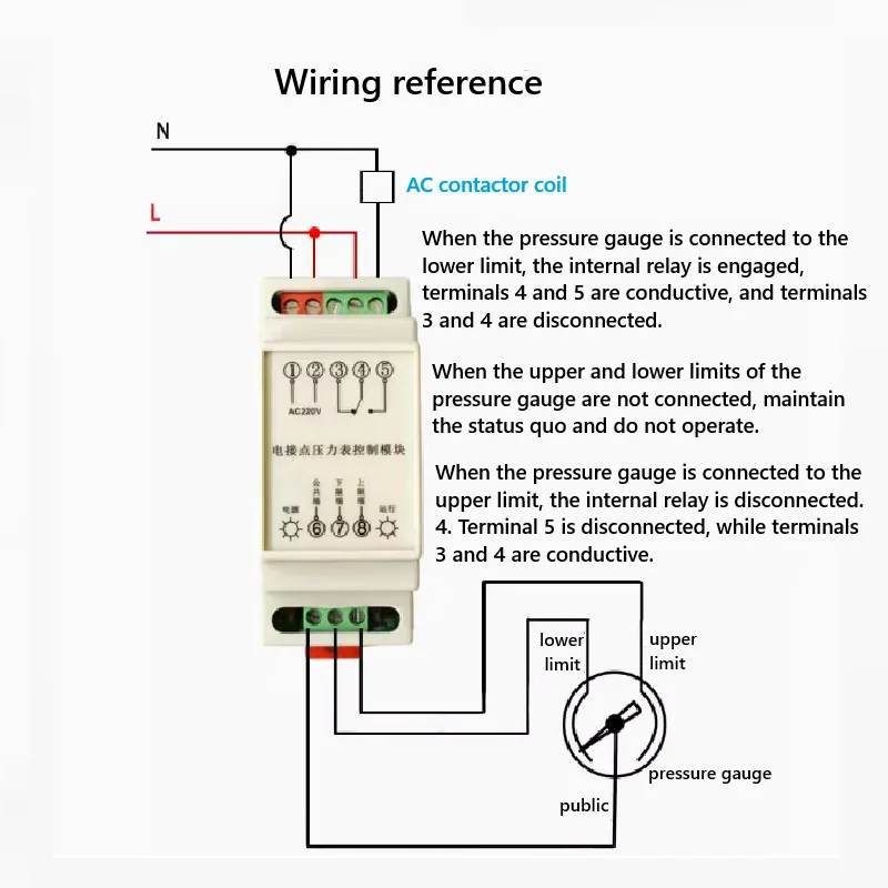 Electric contact pressure gauge control module special upper and lower water supply 220V380V Optional self-locking controller