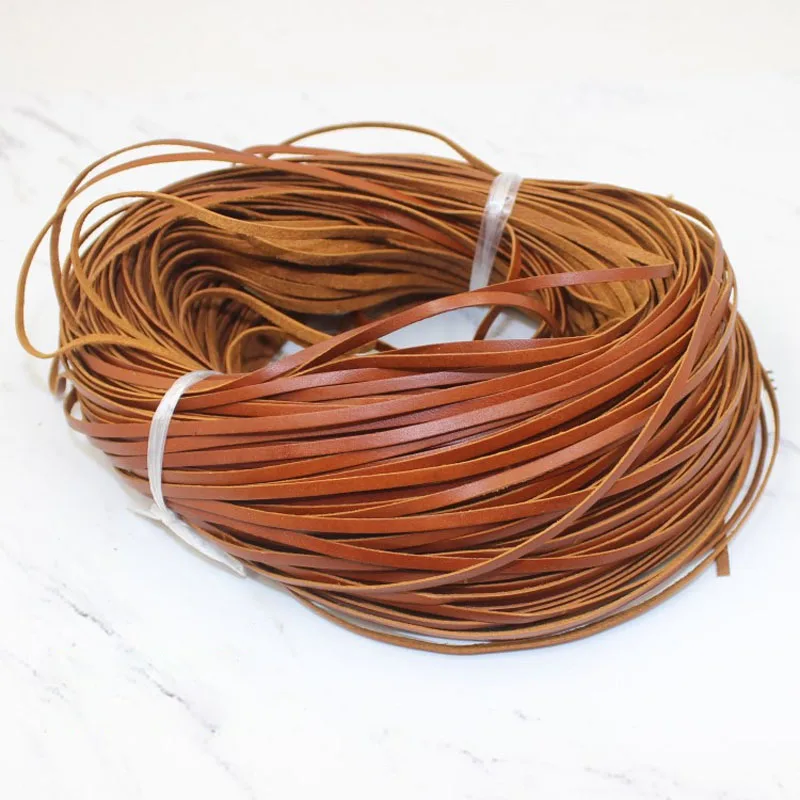 5 Meter 2 3 4 5 mm Echtlederband, weiches, flaches Lederband, Schnur für DIY Halskette, Armband, Schmuckherstellung, Basteln – Detail 4