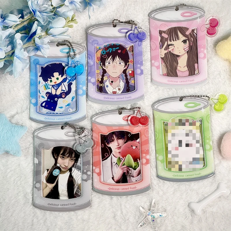 

1Pc Cute Cartoon Canned Shaped PVC Card Holder 3-inch KPOP Idol Photocard Display Protective Case Girl Ita Bag Backpack Pendant