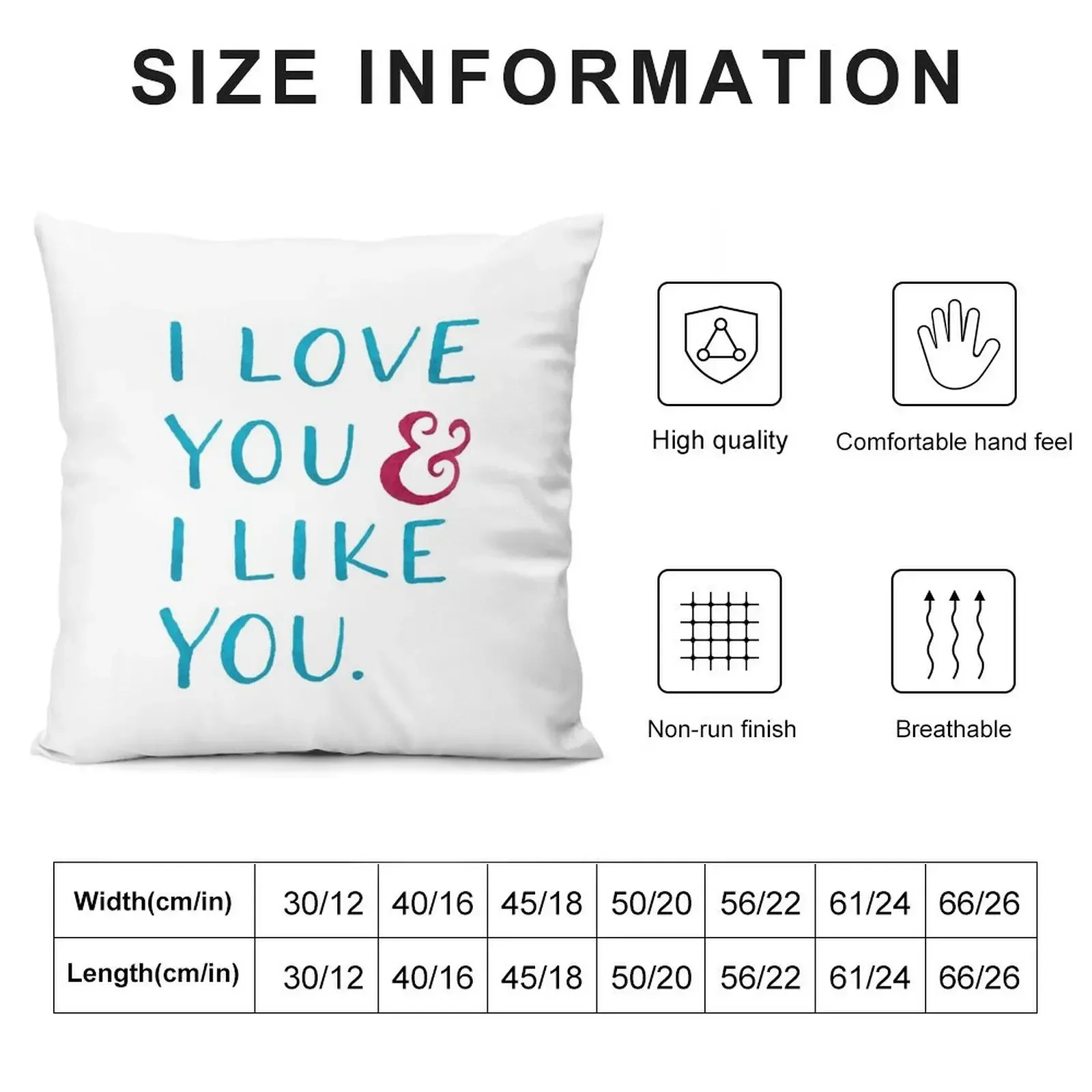 I love you & I like you Throw Pillow Christmas Pillow Covers Cushions For Children Decorative Cushion Cover luxury decor pillow