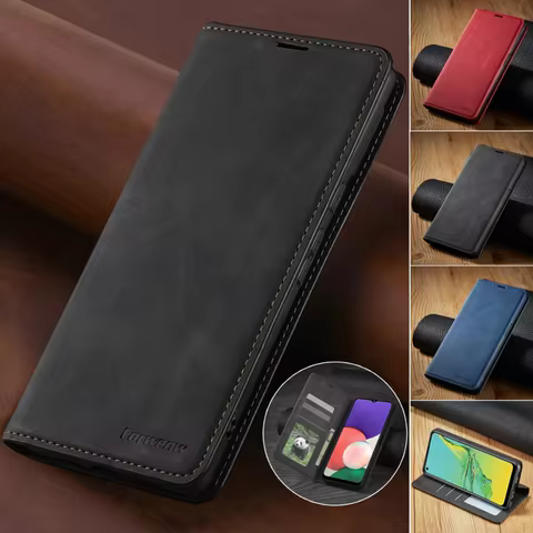 Leather Phone Case For Samsung Galaxy A15 A25 A35 A55 A16 A36 A56 A17 A14 A54 A34 A24 A13 A33 A53 A05S A52 A32 A22 Flip Wallet