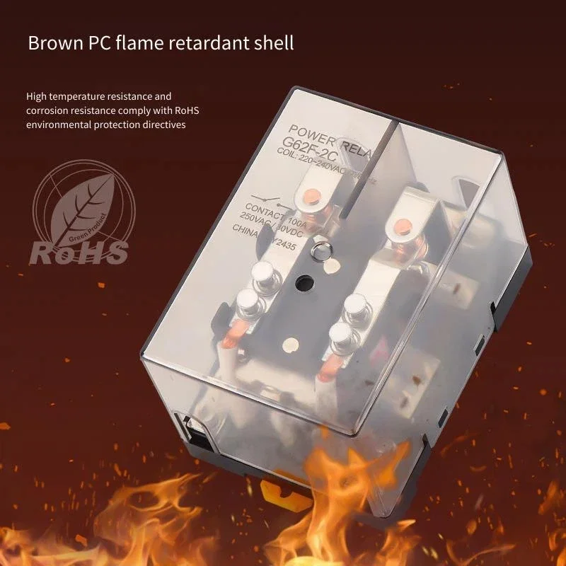 مرحل متوسط عالي الطاقة G62F-1C G62F-2C 12V 24Vdc 220V تيار عالي 100A لسوق المكونات الإلكترونية #4