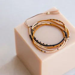 KKBEAD Miyuki Seed Bead Bracelet for Women Multilayer Adjustable Stackable Boho Jewelry Handmade Beach Bracelets Gifts for Her