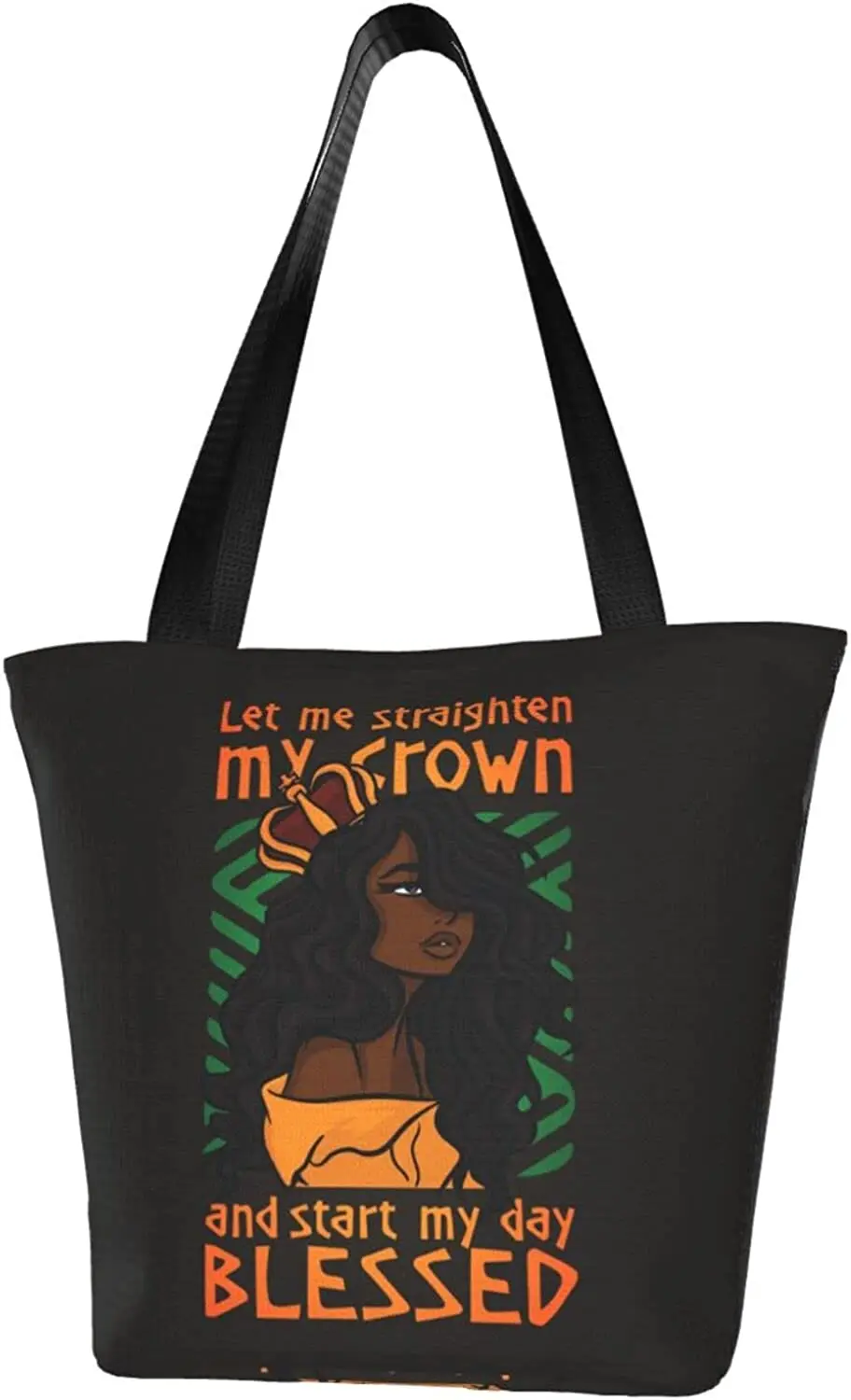 Tote Bag for Women, African American Shoulder Bag Handbag, Black Girl Fashion Bags for Work Travel Business Beach Shopping