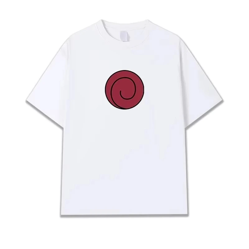 New Trendy T-shirt  Selling Vortex Naruto Sasuke Pure Cotton Men's and Women's Children Short Sleeved Shirt 2026 New Summer