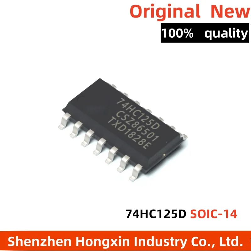 

10 pieces New patch 74HC125D, 653 SOIC-14 quad buffer/line driver for tri state output