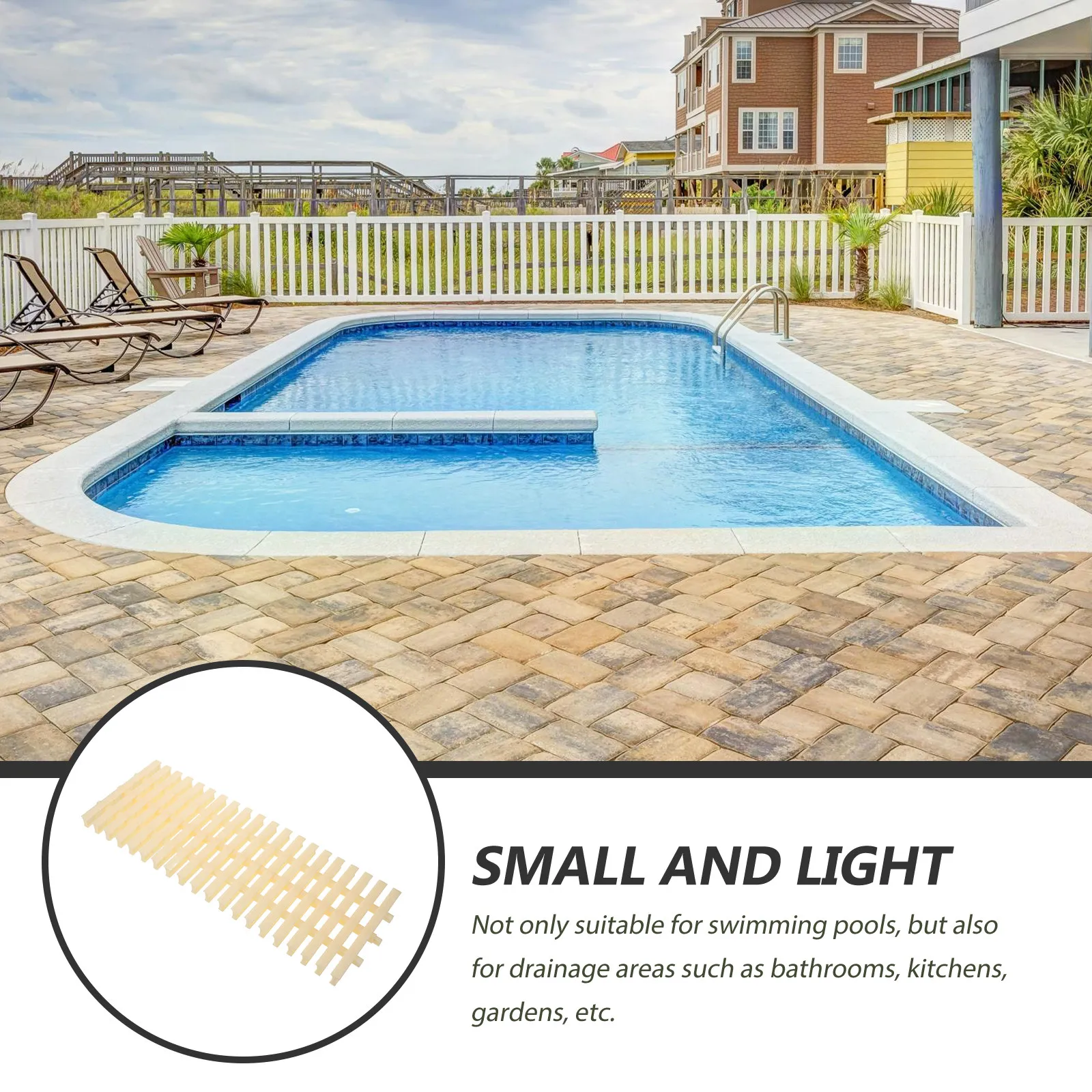 Swimming Pool Grating Plastic Nonslip Drainage Interlocking Replaceable Grate Safety Cover for Household Above Ground Pool
