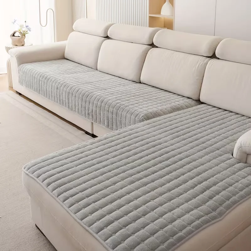 Set aus 2 attraktiven gesteppten Flanell-Sofaschonern, weiche und langlebige Möbelschoner, ideal für jede Jahreszeit, haustierfreundlich, maschinenwaschbar, perfekt für Schlafzimmer, Wohnzimmer, Büro,