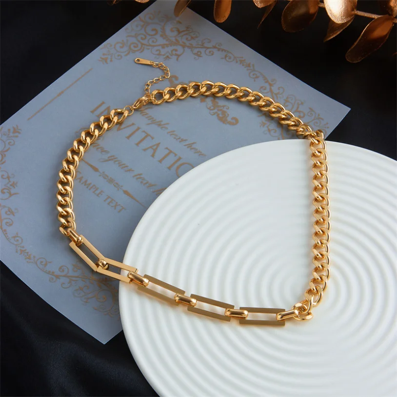 316L Stainless Steel New Fashion High-end Jewelry Hip Hop Minimalism Charm Thick Cuba Chain Choker Necklaces Bracelets For Women