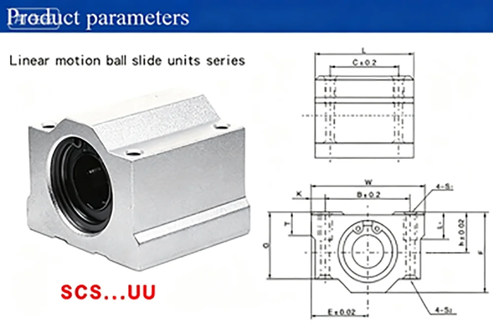 Linear Bearing Block Housing SC6UU-SC60UU Linear Guide Slide Unit for Industrial Motion