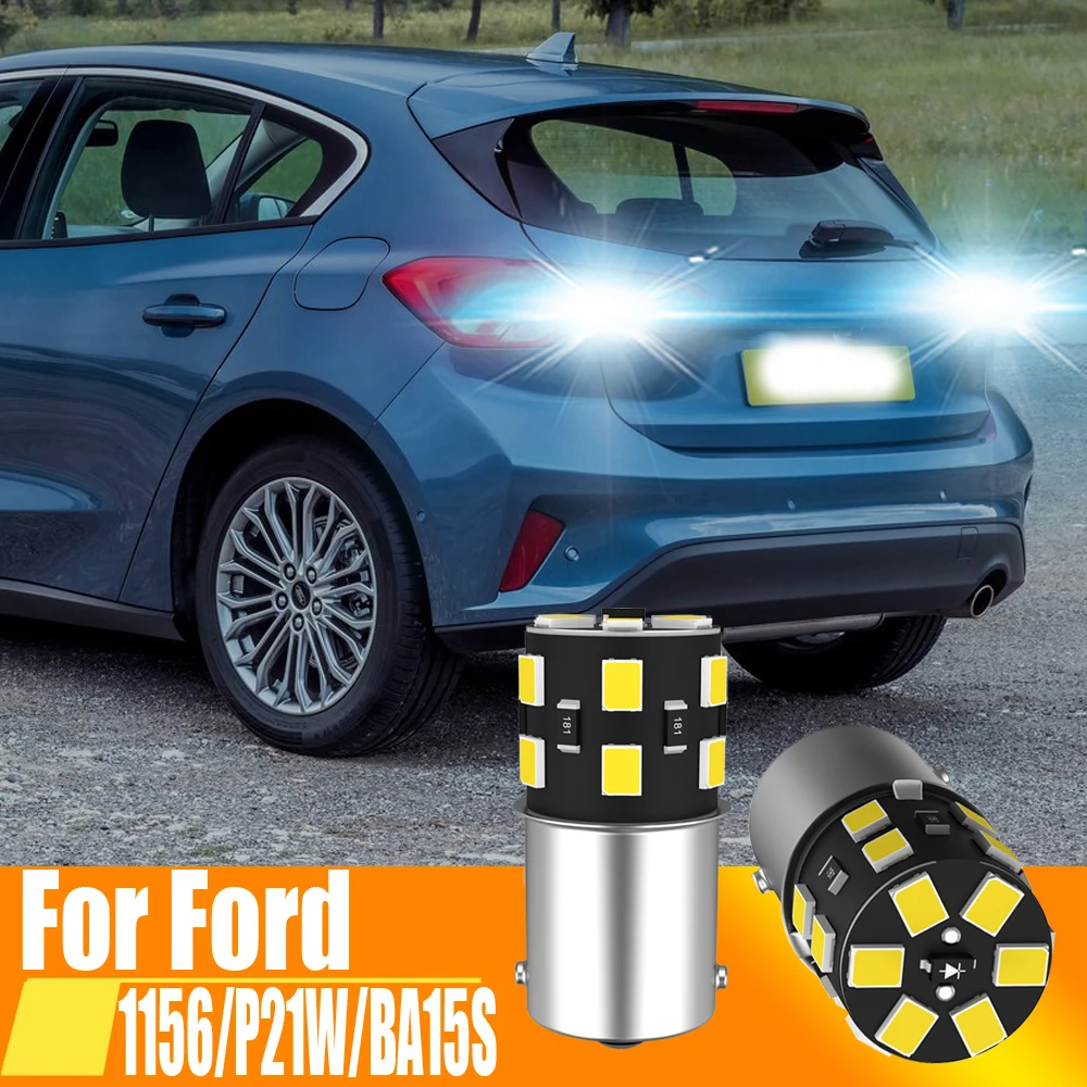 2 uds P21W 1156 7506 lámpara LED de respaldo luz de marcha atrás BA15S bombilla antiniebla trasera para Ford Mondeo Mk4 Focus 2 S C MAX RANGER KA PUMA FUSION