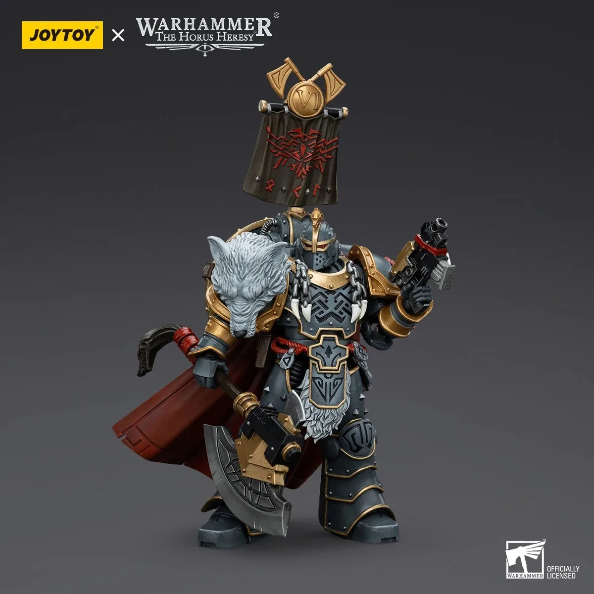 [IN STOCK] JOYTOY Warhammer 30k 1/18 Action Figures Space Wolves Legion Praetor with Power Axe and Combat Shield