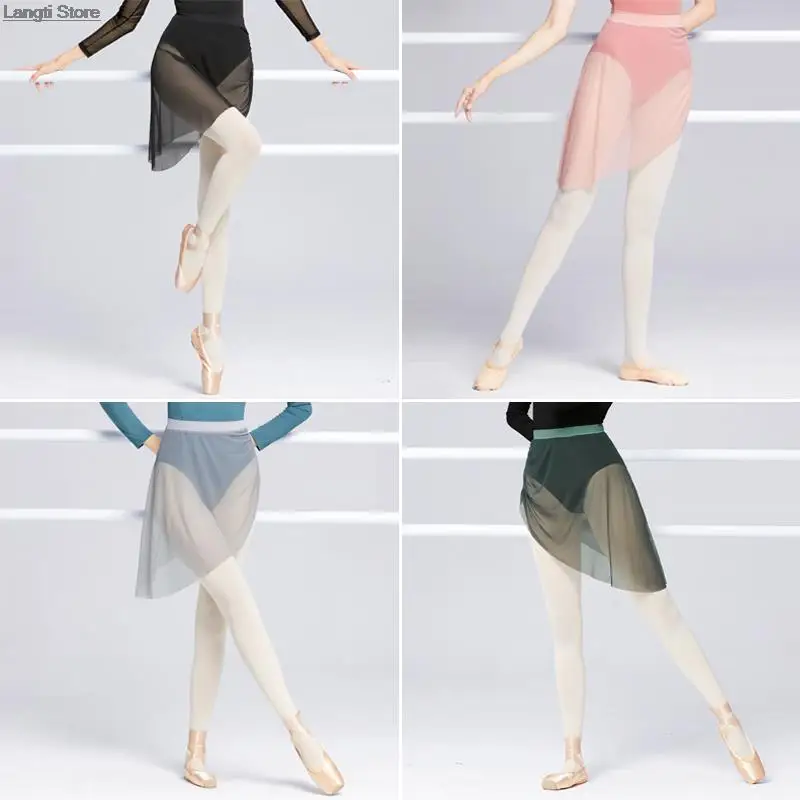 

Women Ballet Skirts Lady Gymnastics Training Dance Wear Soft Gauze Skirt Practice Dancing Dress Chiffon Ballerina Tulle Skirts