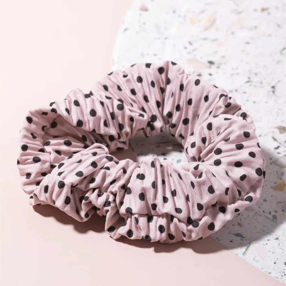 Polka Dots Chiffon Scrunchies Ponytail Holder Elastic Hair Ties Bobble Hair Bands Accessory for Women Girls
