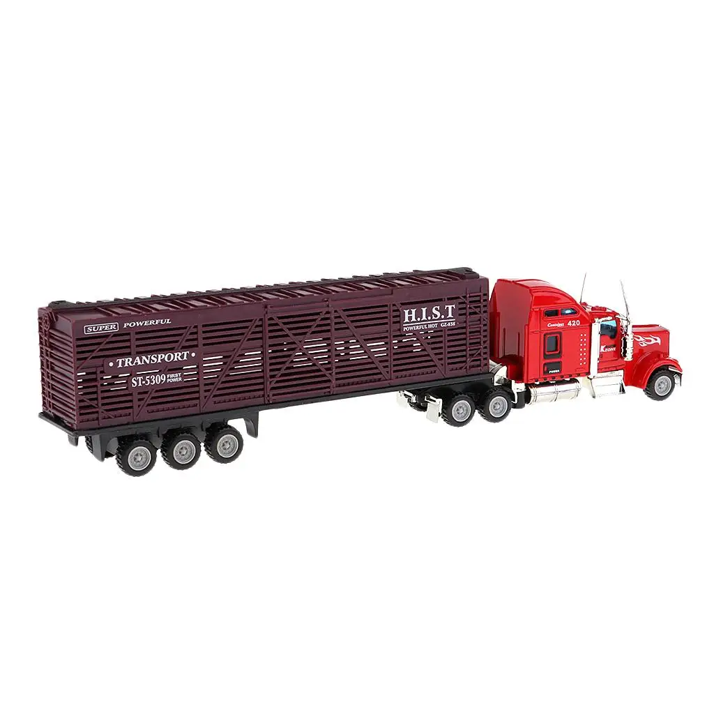 Mini coche de aleación, modelo de camión contenedor, vehículo antideslizante de rueda libre, juguete, 1/65