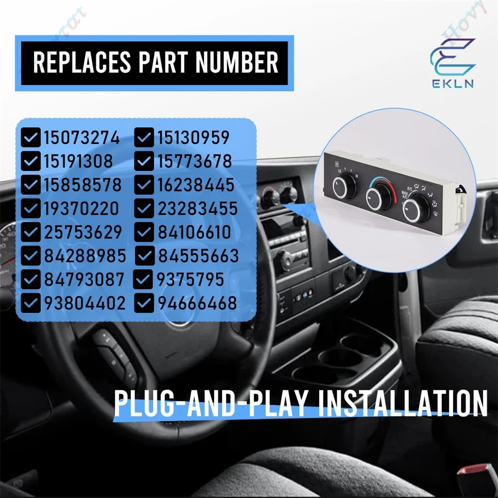 599-217 HVAC For 1996-2014 Chevrolet Express 1500 2500 3500 GMC Savana Heater A/C Control Switch Front Climate Control Module