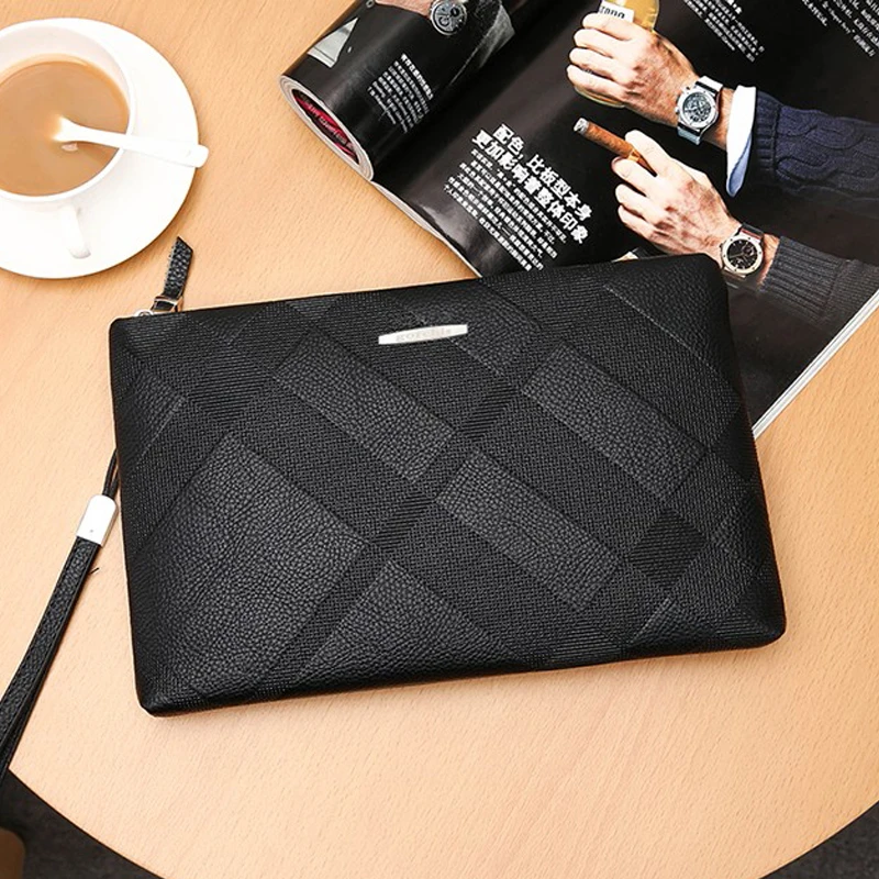 Men's Fashion PU New Fashion Business Wallet Handbag Sac A Main Bag For Man Sacoches Hommes Bolsos Para Hombre Clutch Sac Luxe