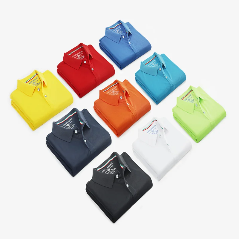 Bordado de ropa de trabajo para hombres y mujeres con iconos de logotipo de impresión de camisetas de solapa personalizadas en camisas polo de manga