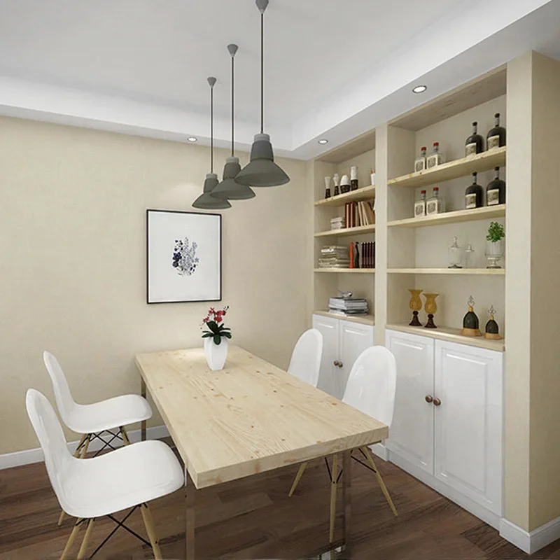 Solid color wallpaper modern simple bedroom plain color living room studio dining room background Nordic style log color