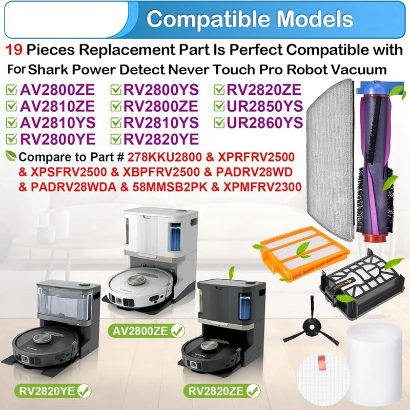 Pieza de repuesto de filtro de cepillo para Shark AV2800ZE AV2810YS RV2800YE RV2800YS RV2810YS RV2820ZE, accesorios para Robot