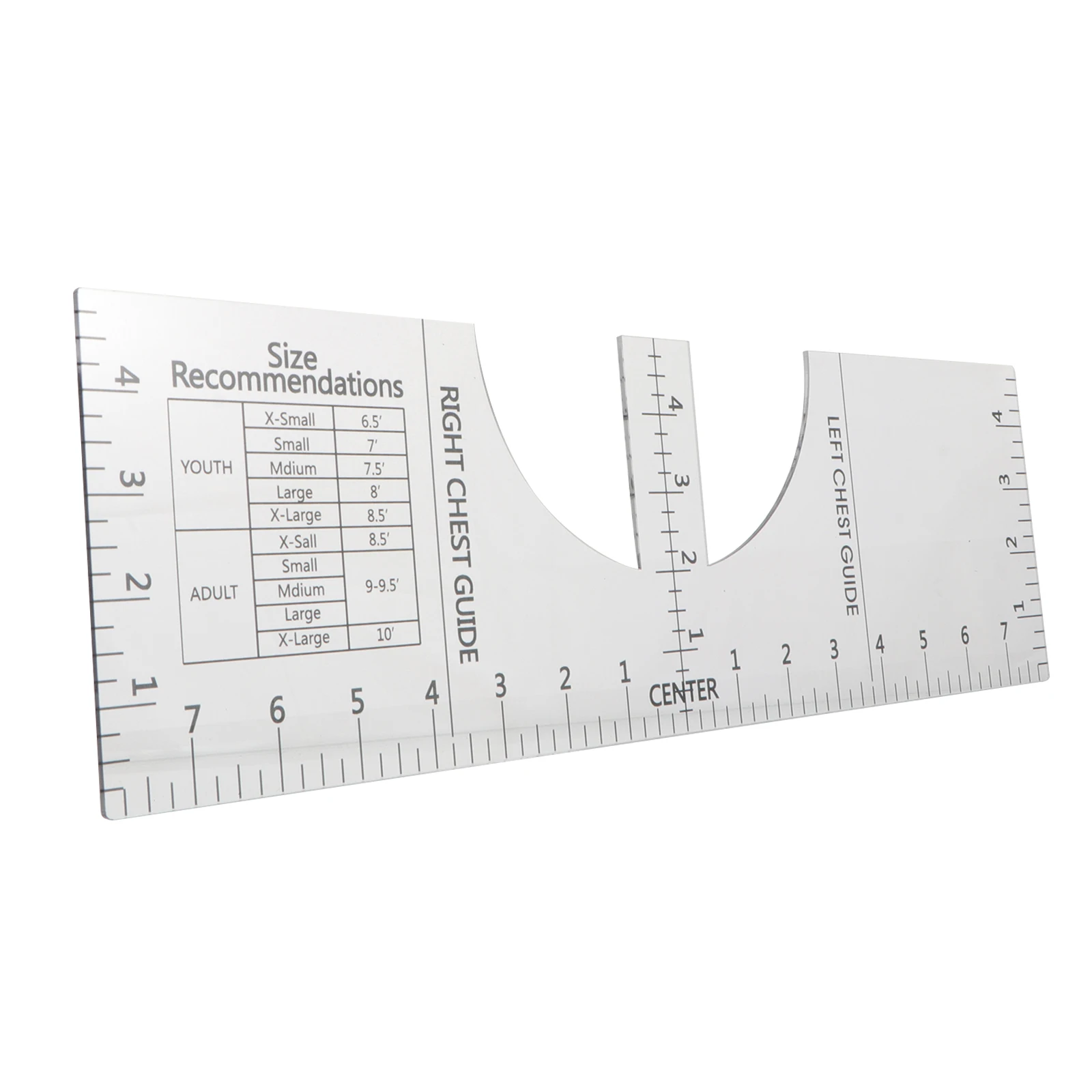 

Acrylic T Shirt Ruler Transparent Guide for Round Neck Shirts Durable Safe Hot Press Screen Printing Vinyl Alignment Tool Sewing