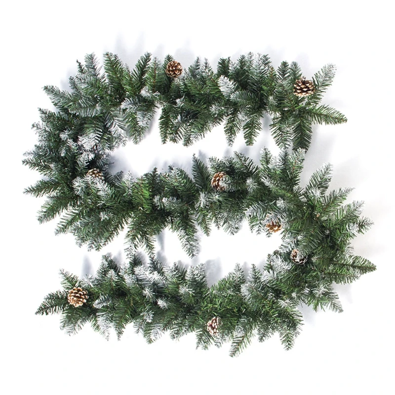 

H55A Christmas Wreath Garland Artificial Pine Cones Xmas Tree Rattan Hanging Ornament