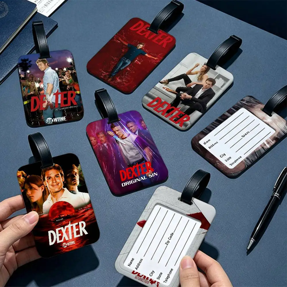 Movie D-Dexter TV PVC Waterproof Luggage Tag Anti lost Information Card Cover For Student Bag Travel Suitcase