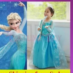 ขนาด 160 สาวใหญ่คอสเพลย์เครื่องแต่งกายสําหรับสาวน้อย 2 Elsa Queen Princess เลื่อมตาข่ายแต่งตัวเจ้าหญิงชุดคอสเพลย์