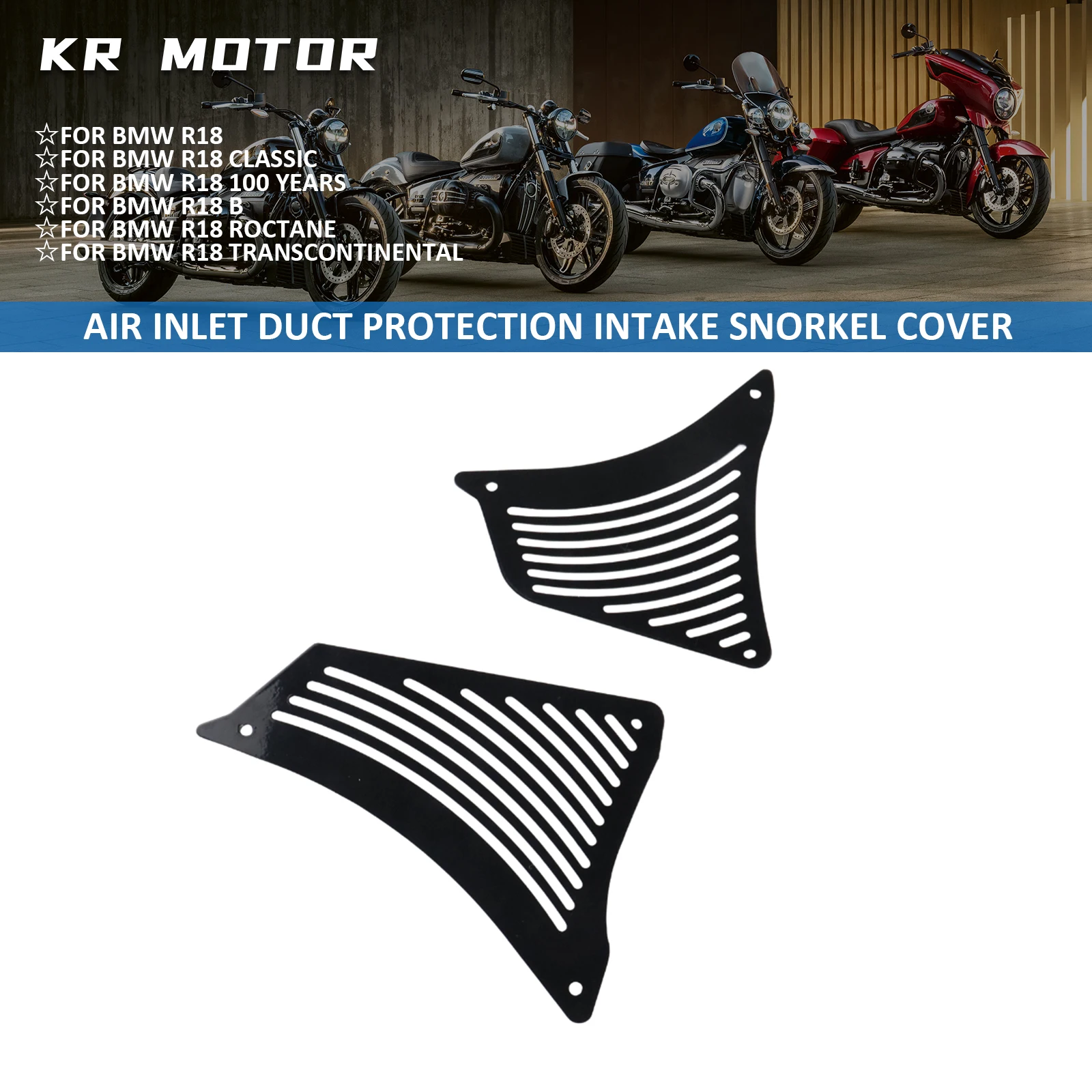 For BMW R18 Classic 100 Year R18B R18 B/Roctane/Transcontinental 2021-2025 Air Inlet Duct Protection Plate Intake Snorkel Cover