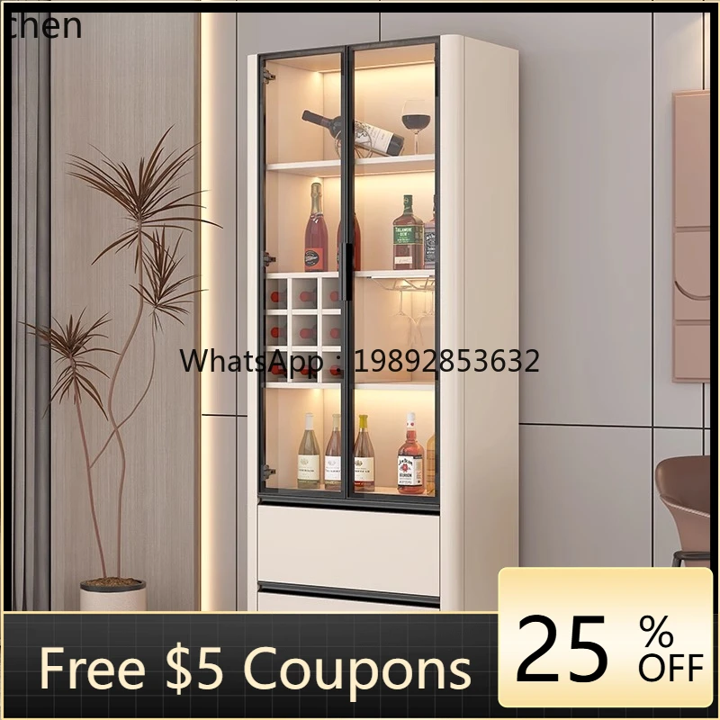 

wine cabinet household living room wall glass door locker small display side cabinet